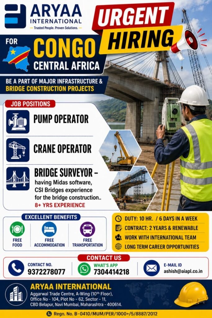 Congo - Hiring For Major Bridge Construction & Infrastructure Projects