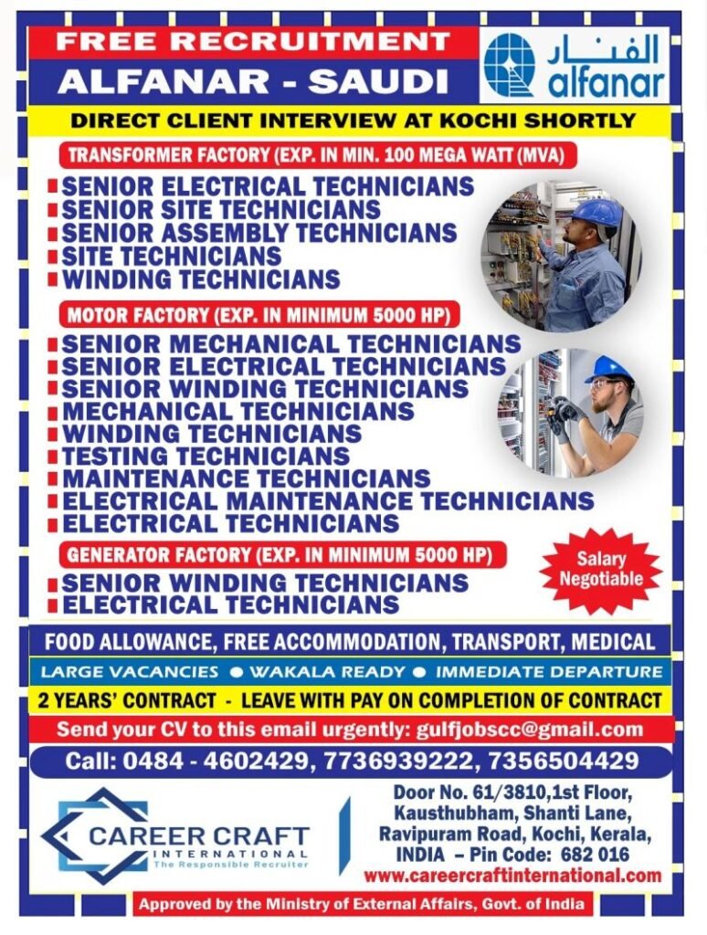 Alfanar Saudi Jobs 2026 – Free Recruitment 