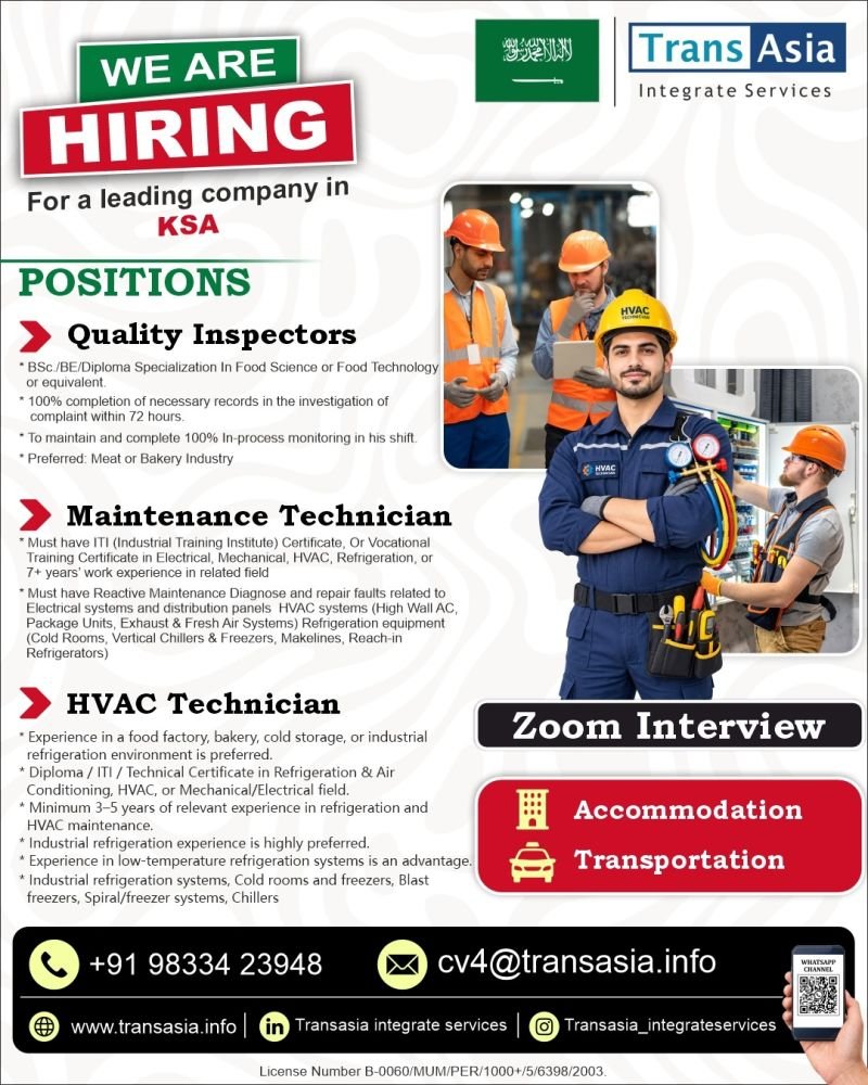 Saudi Arabia - Recruiting skilled professionals for a leading company 