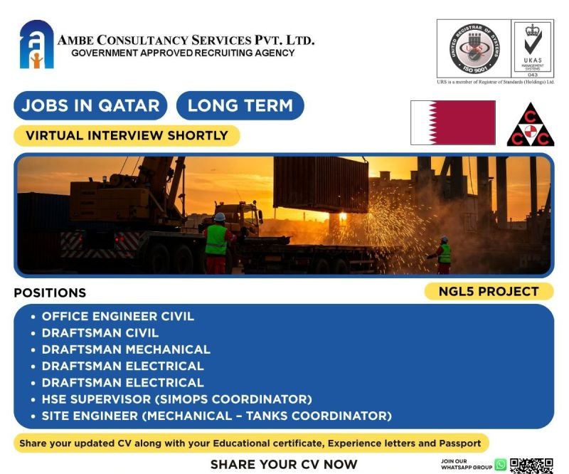 Hiring for Qatar – NGL5 Project