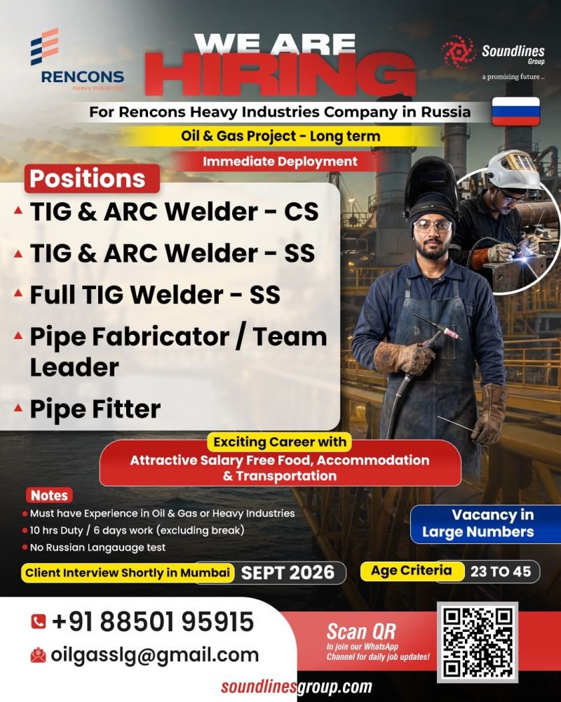Hiring For Rencons Heavy Industries Company in Russia