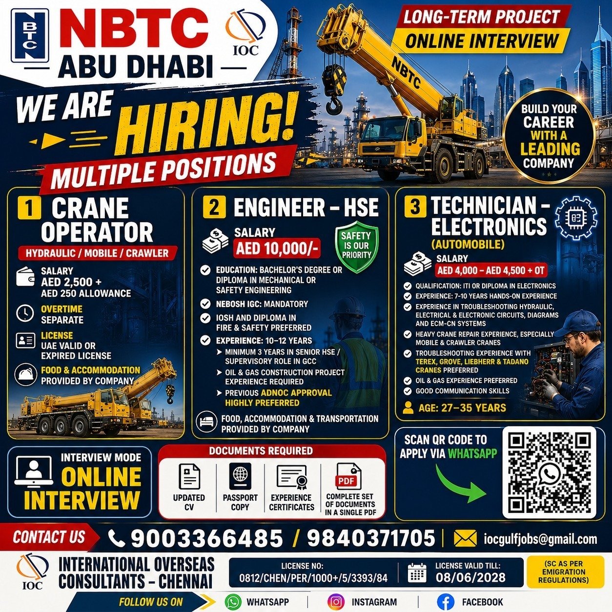 UAE Abu Dhabi Recruitment 2026 – Multiple Job Vacancies | Online Interview