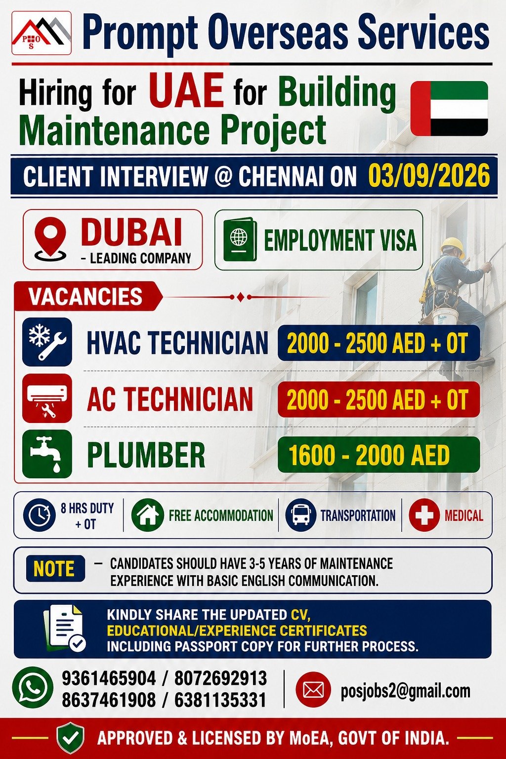 UAE Jobs 2026: Dubai Building Maintenance Jobs