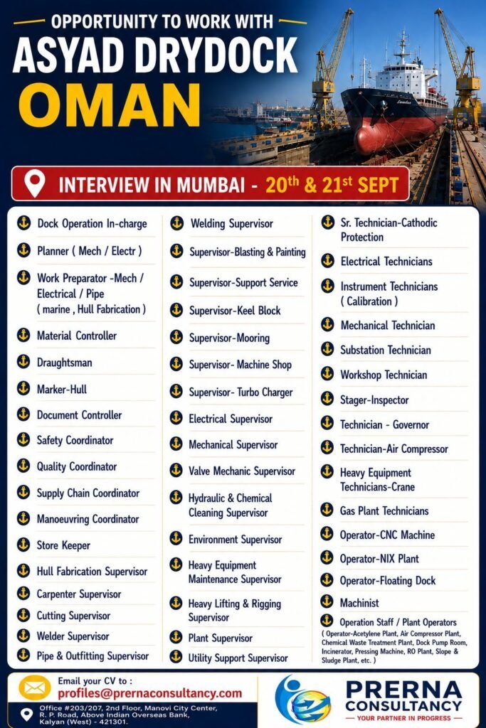 Asyad Drydock Oman Recruitment 2026 – Latest Job Vacancies
