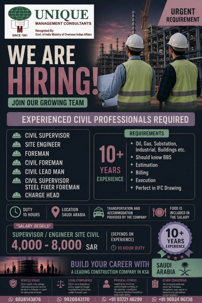 Saudi Arabia Civil Jobs 2026 | Apply Now