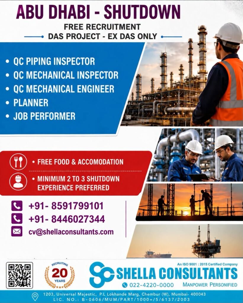 Abu Dhabi Jobs 2026 | shutdown project Abu Dhabi Jobs 2026 | shutdown project