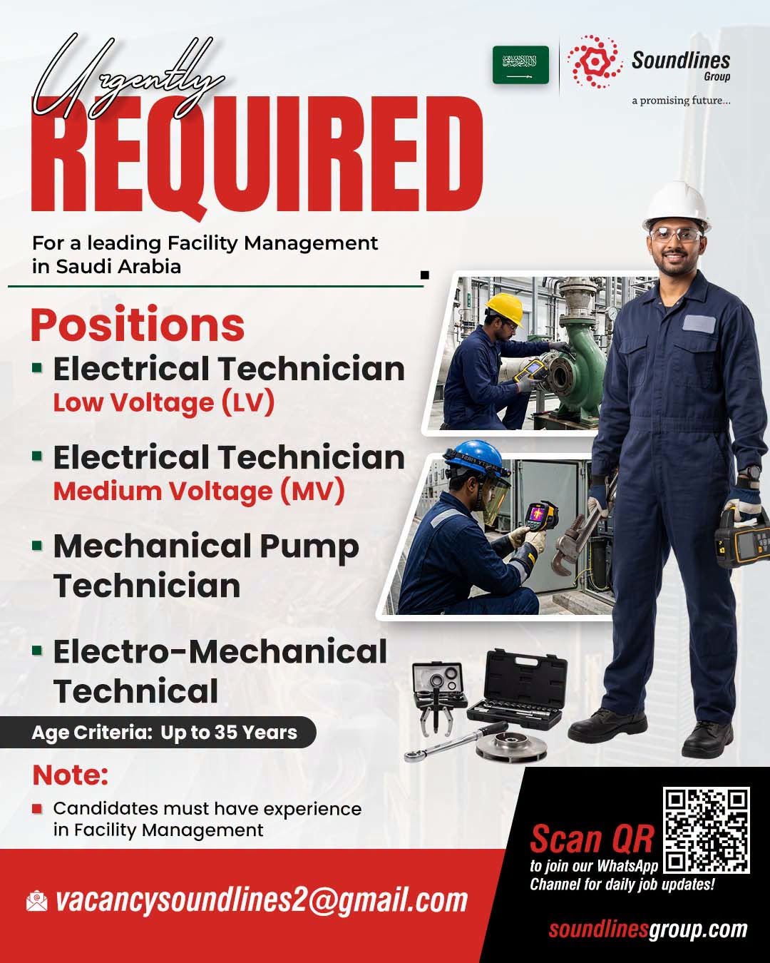 Recruiting For a leading Facility Management in Saudi Arabia
