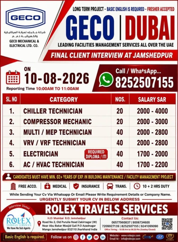 GECO Dubai Jobs 2026 | Apply Now