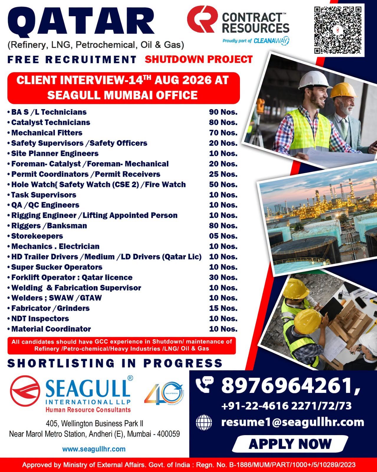 Qatar Shutdown Project Jobs 2026 – Free Recruitment for Refinery, LNG, Oil & Gas Vacancies