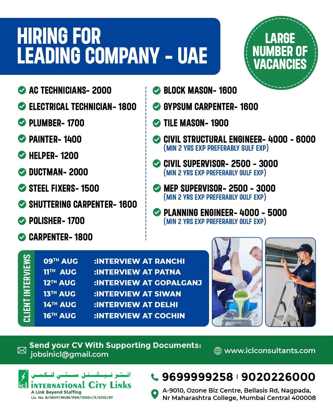 Hiring for UAE For a Leading MEP Company