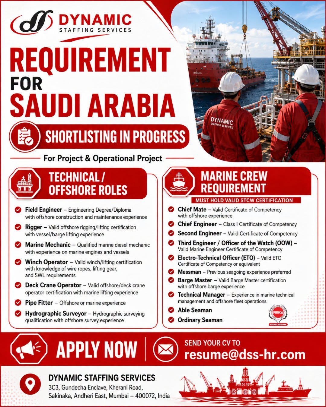 Saudi Arabia Offshore & Marine Jobs 2026 | Apply Now