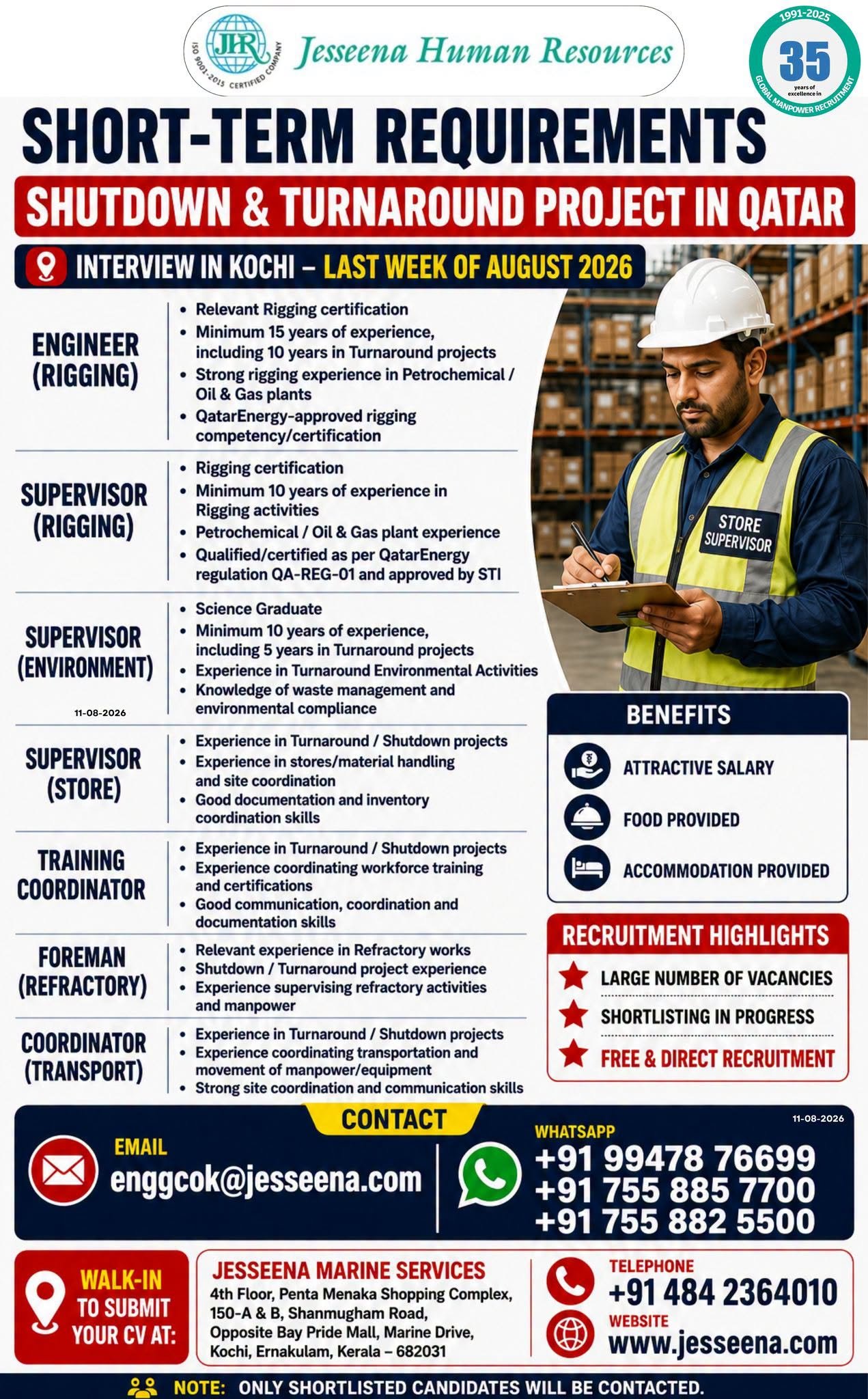 Qatar Shutdown & Turnaround Jobs 2026 – Urgent Recruitment 