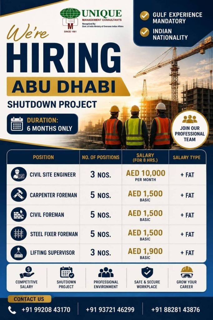 Abu Dhabi Shutdown Project Jobs 2026 – Apply Now Abu Dhabi Shutdown Project Jobs 2026 – Apply Now