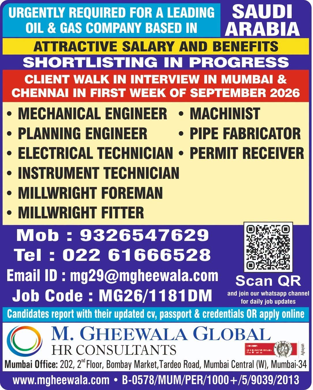 Saudi Arabia Jobs 2026 – Oil & Gas Vacancies for Engineers, Technicians & Skilled Workers