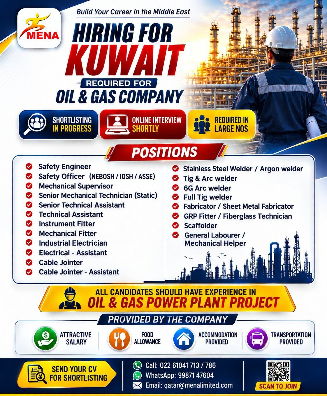 Hiring For Kuwait - Oil & Gas Industry - Apply Now