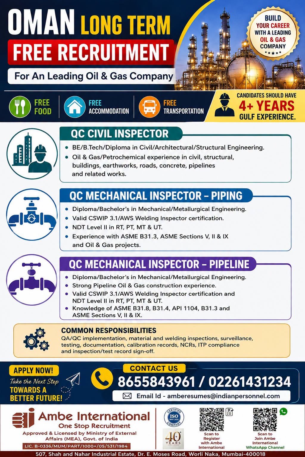 Free Recruitment For Oman Long Term Jobs - Apply Now