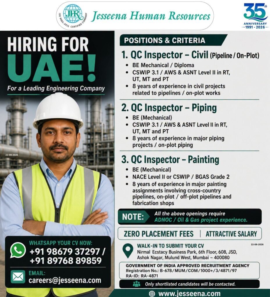UAE - Hiring For a Leading Engineering Company