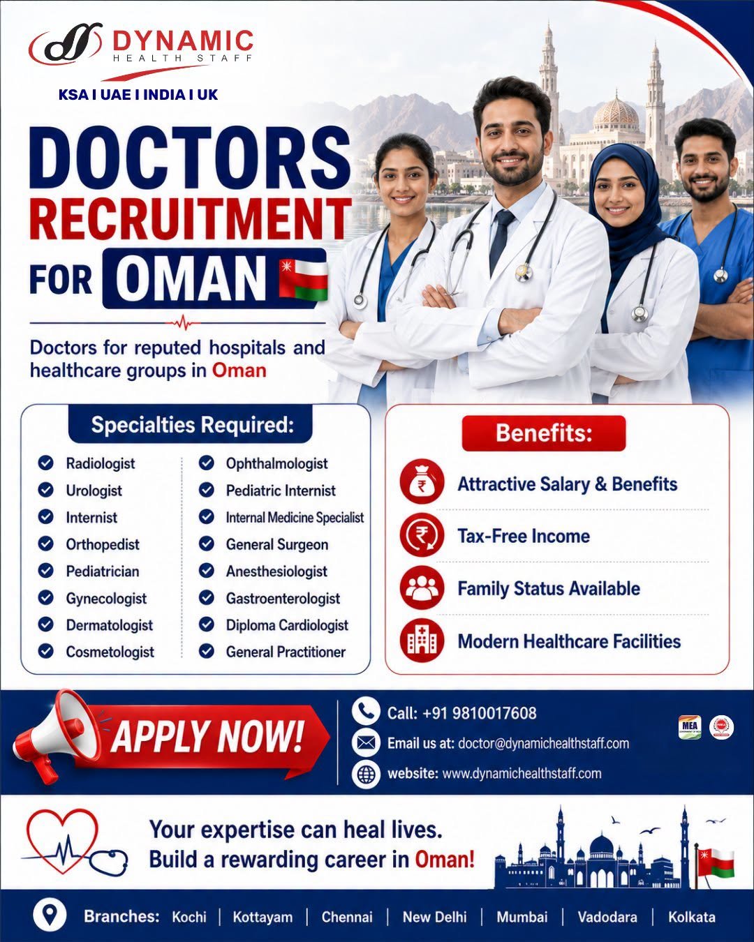 hiring qualified doctors for reputed hospitals and healthcare groups in Oman