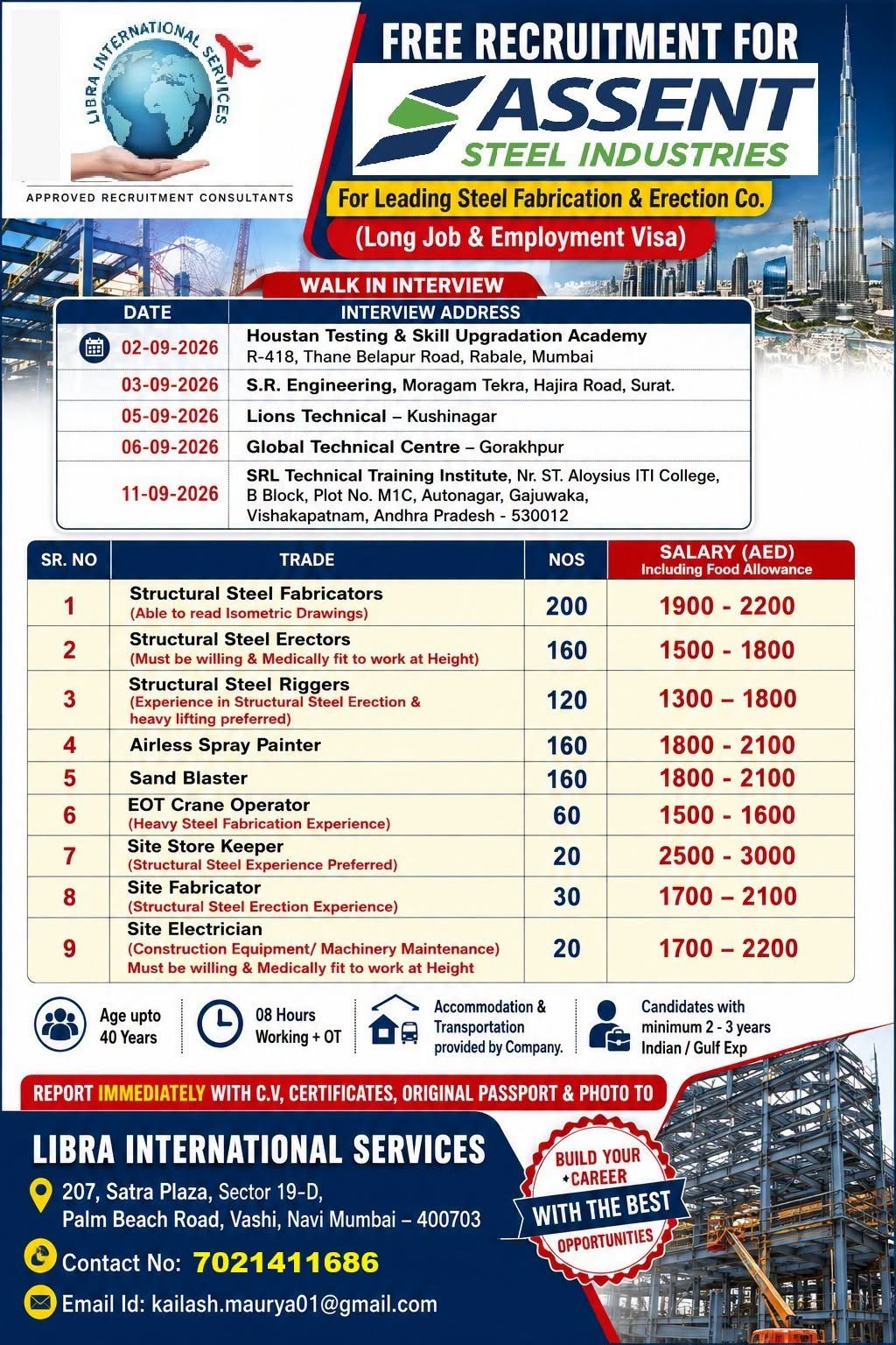 Assent Steel Industries UAE Recruitment 2026 – Walk-In Interviews 