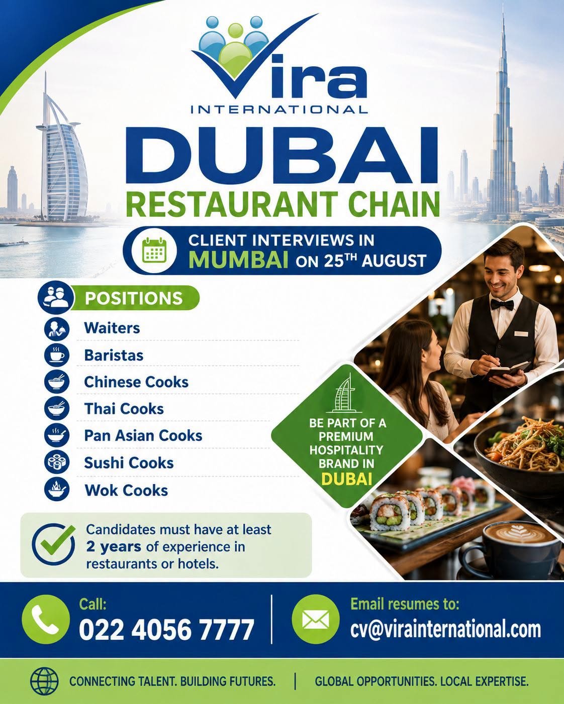 Jobs in Dubai : Hiring For Reputed Restaurant Chain