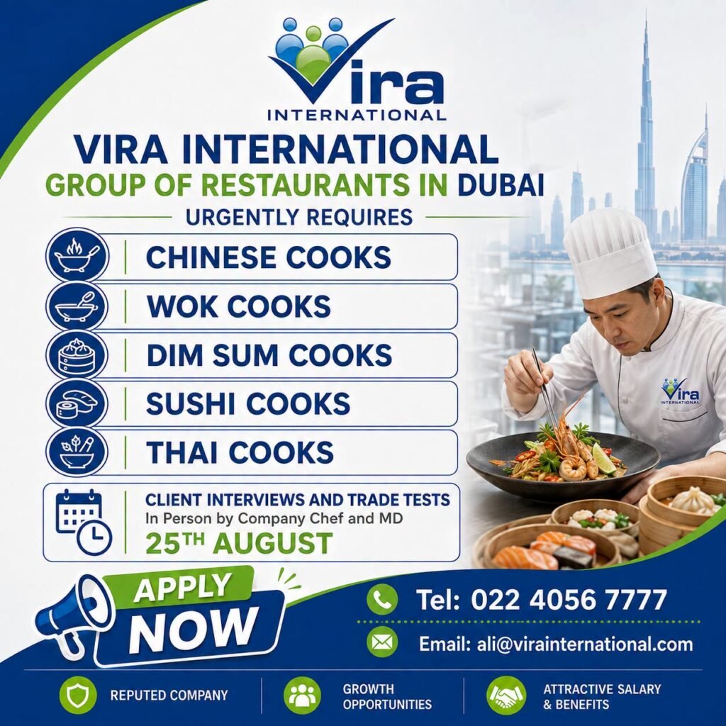 Dubai - hiring skilled cooks for a leading group of restaurants Dubai - hiring skilled cooks for a leading group of restaurants