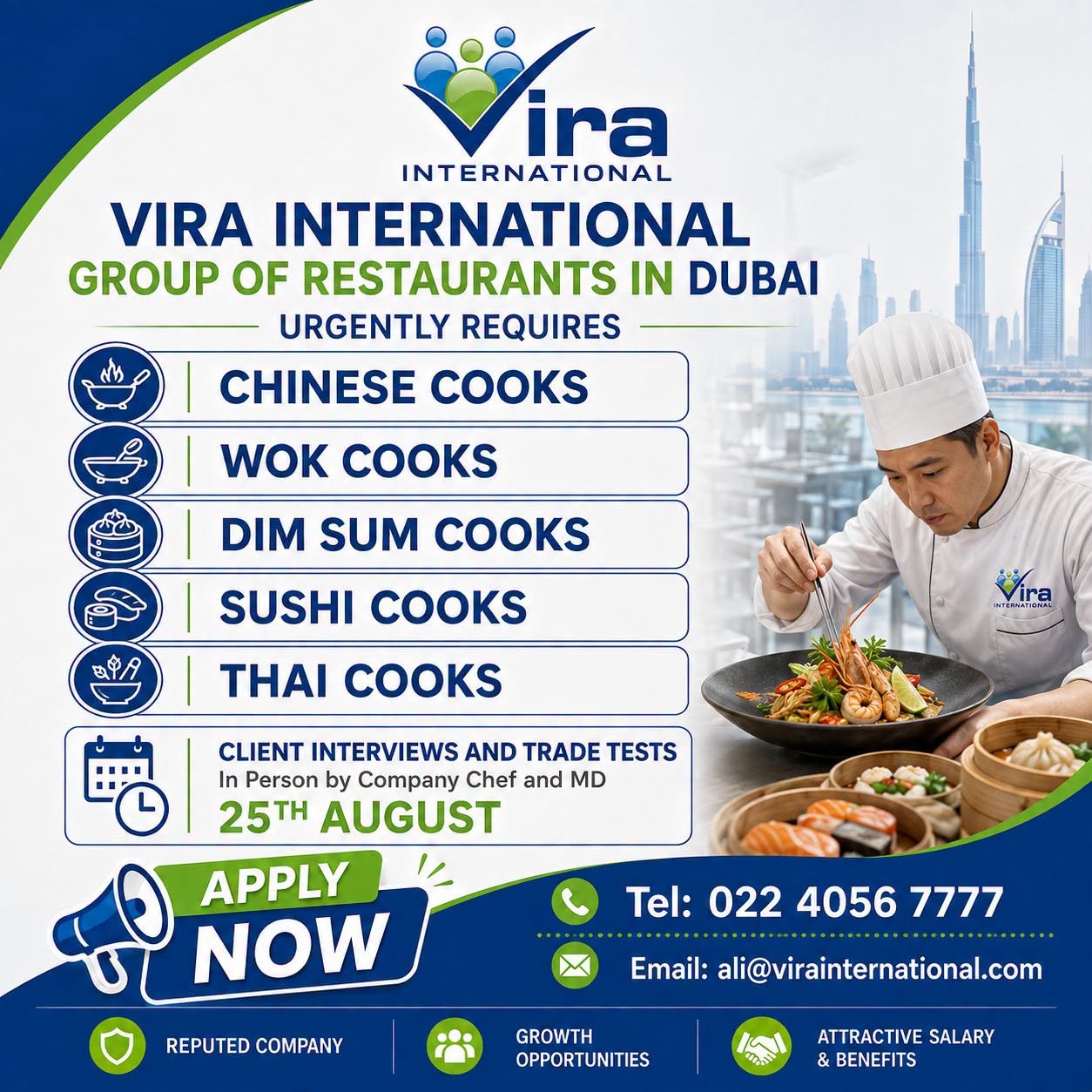 Dubai - hiring skilled cooks for a leading group of restaurants