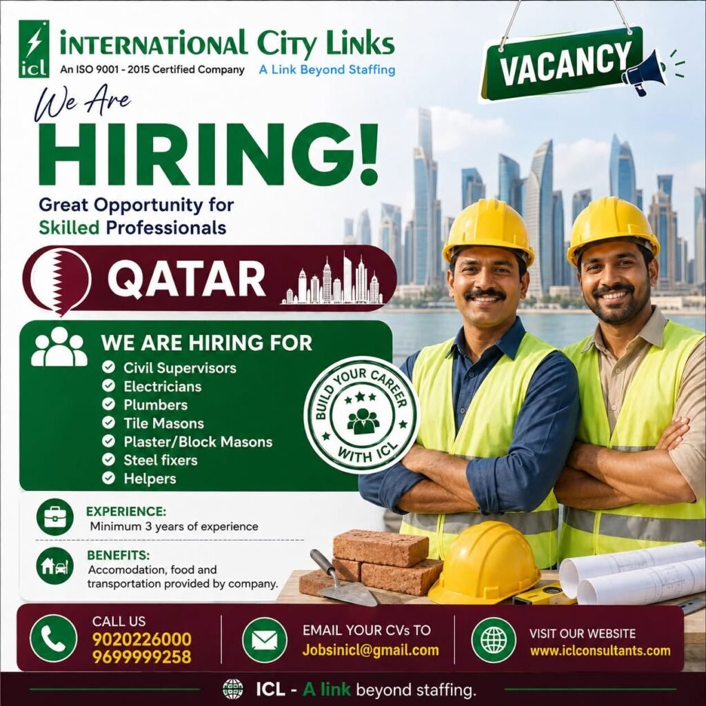 Qatar Jobs 2026 – Recruitment for Civil & Construction Positions