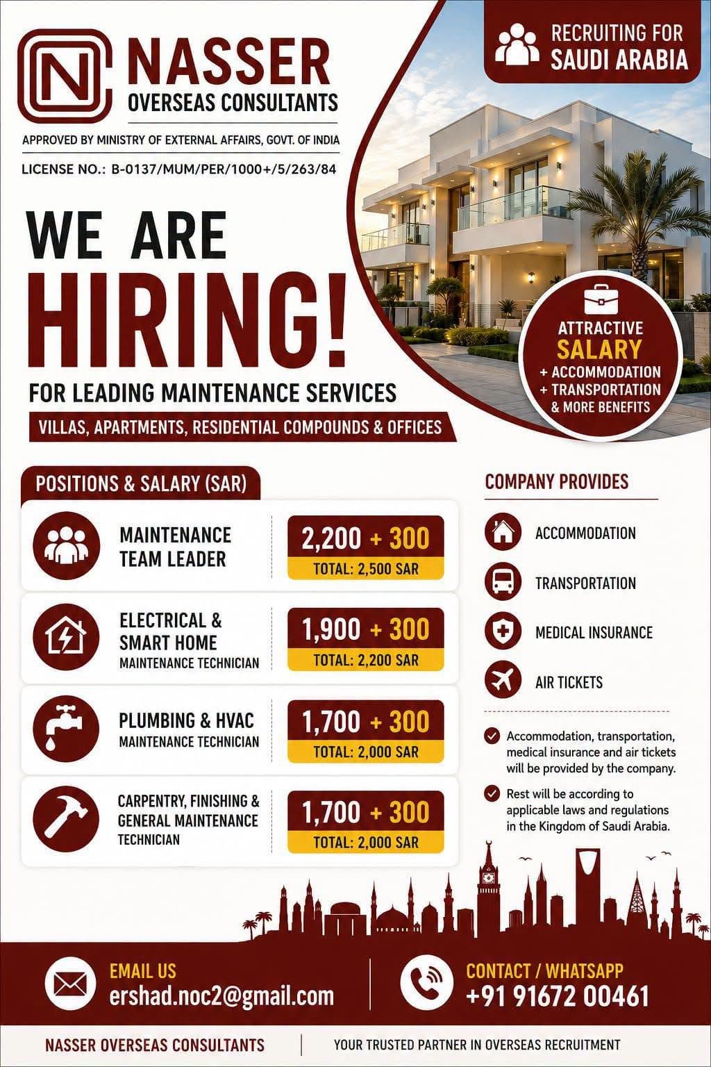 Saudi Arabia Jobs 2026 – Maintenance Services Vacancies with Attractive Salary