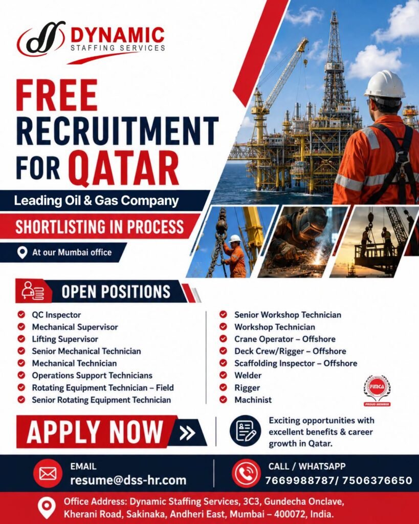 Qatar Jobs 2026: Free Recruitment for Oil & Gas Company – Apply Now