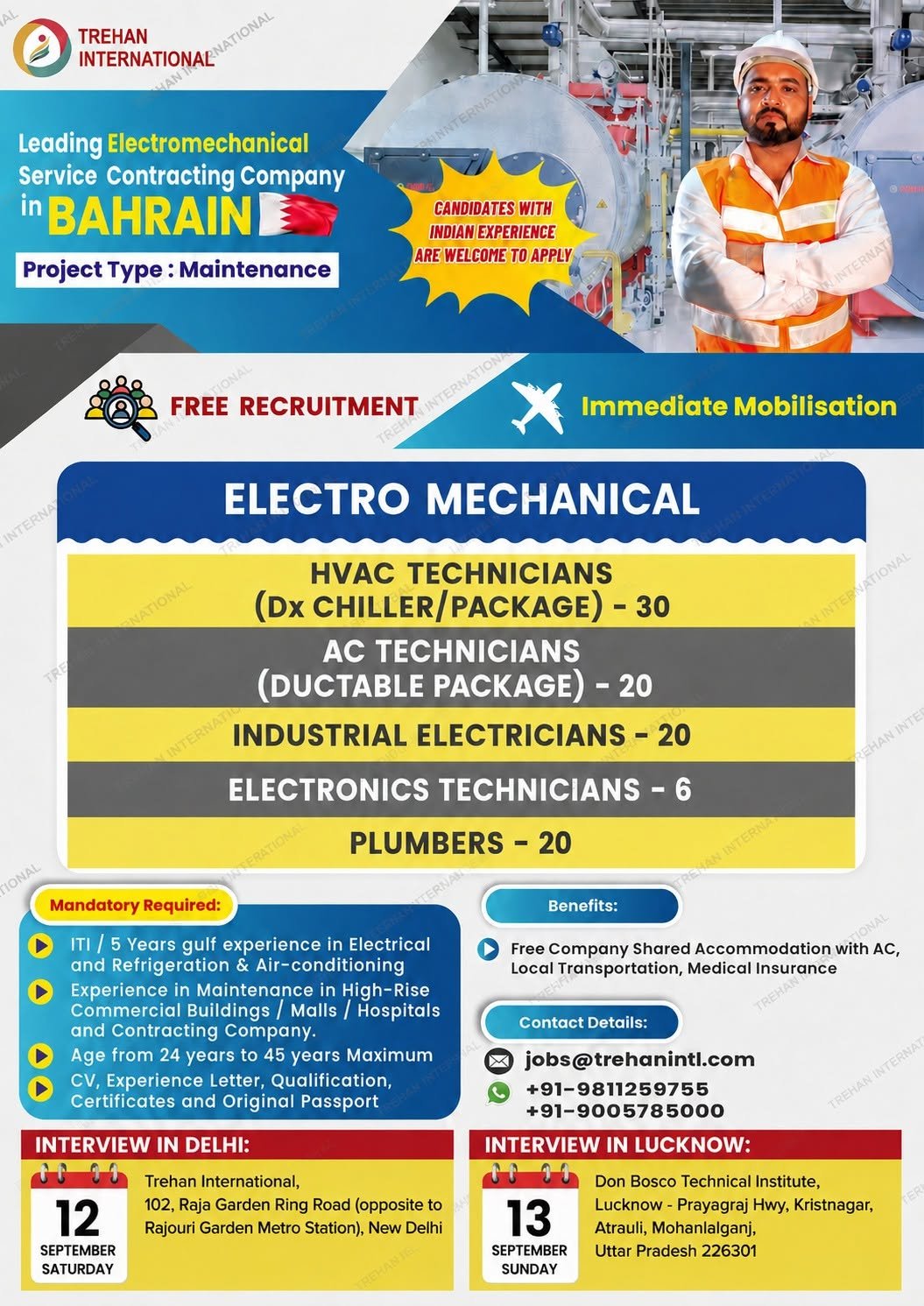 Bahrain Jobs 2026: Electromechanical Maintenance Vacancies 