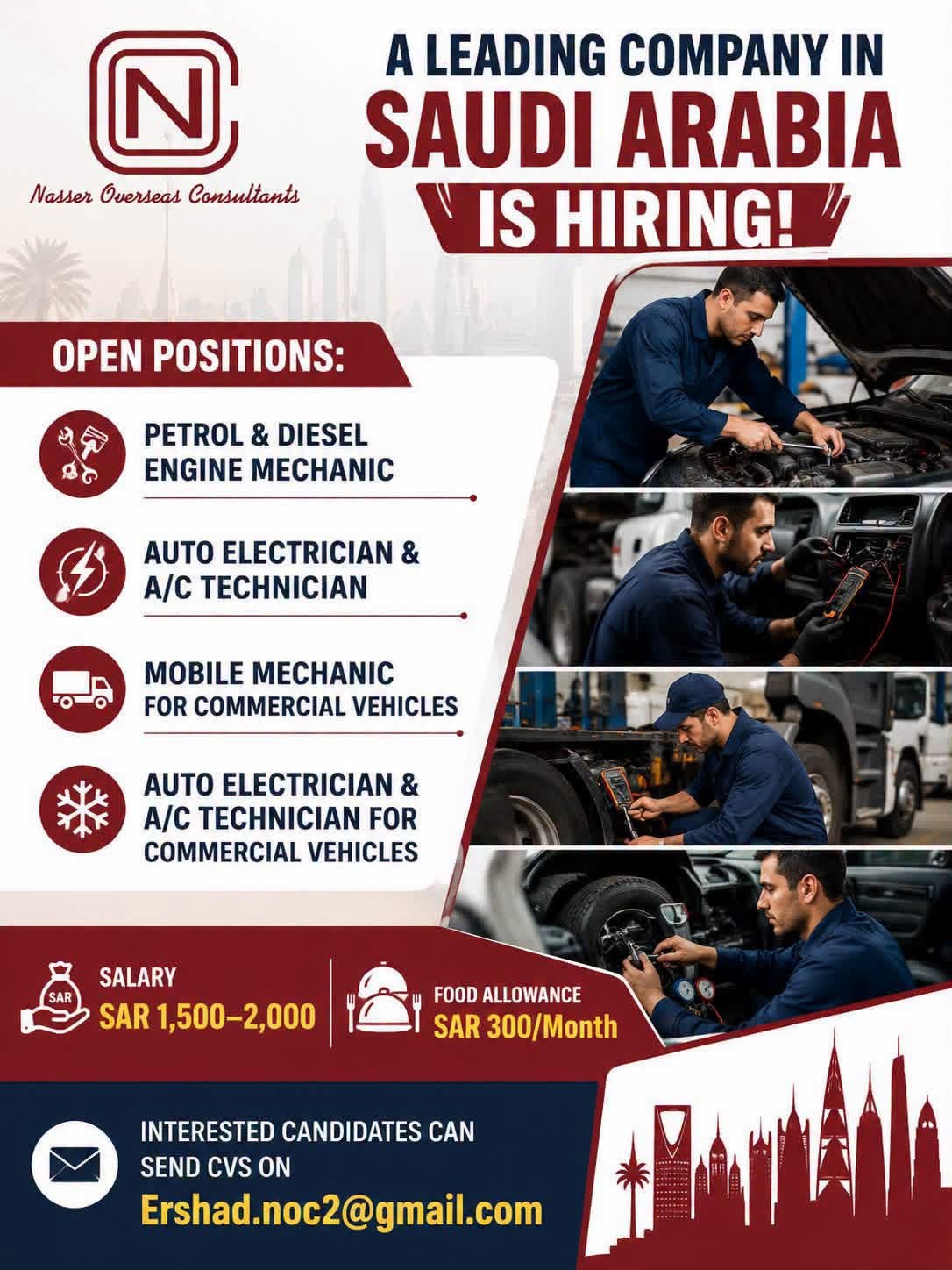 Saudi Arabia Jobs 2026 – Automotive Mechanics Recruitment
