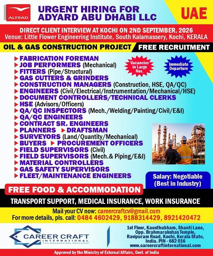 UAE Oil & Gas Jobs 2026 – Urgent Hiring for Adyard Abu Dhabi LLC