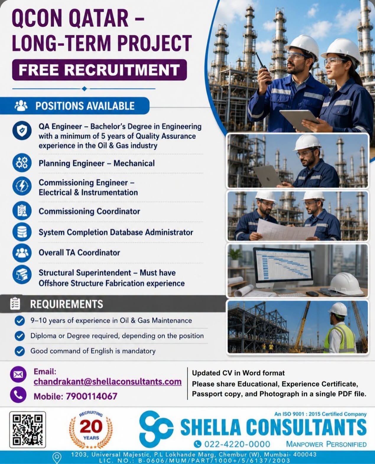 QCON Qatar Long-Term Project Recruitment 2026 – Latest Oil & Gas Jobs