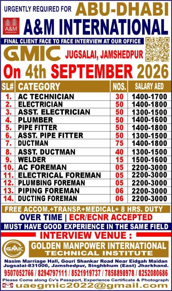 UAE Abu Dhabi Jobs 2026: Hiring For A&M International