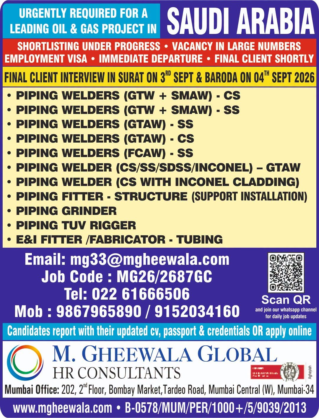 Saudi Arabia Jobs 2026 – Oil & Gas Project Vacancies 
