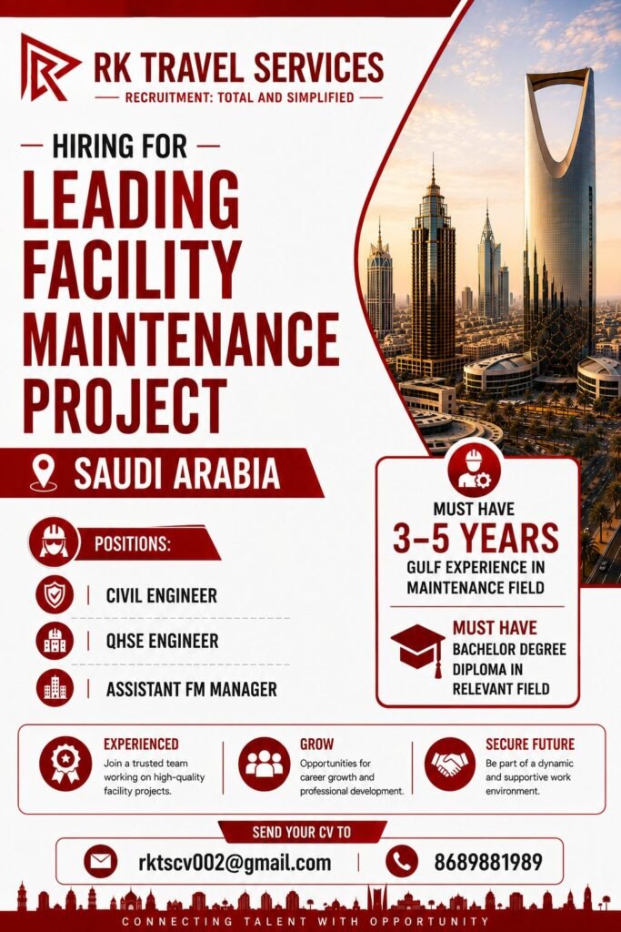 Saudi Arabia Facility Maintenance Jobs 2026 – Apply Now