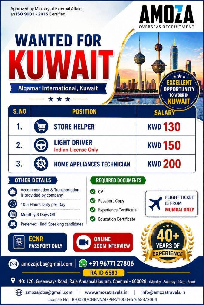 Kuwait Jobs 2026 – Alqamar International Recruitment