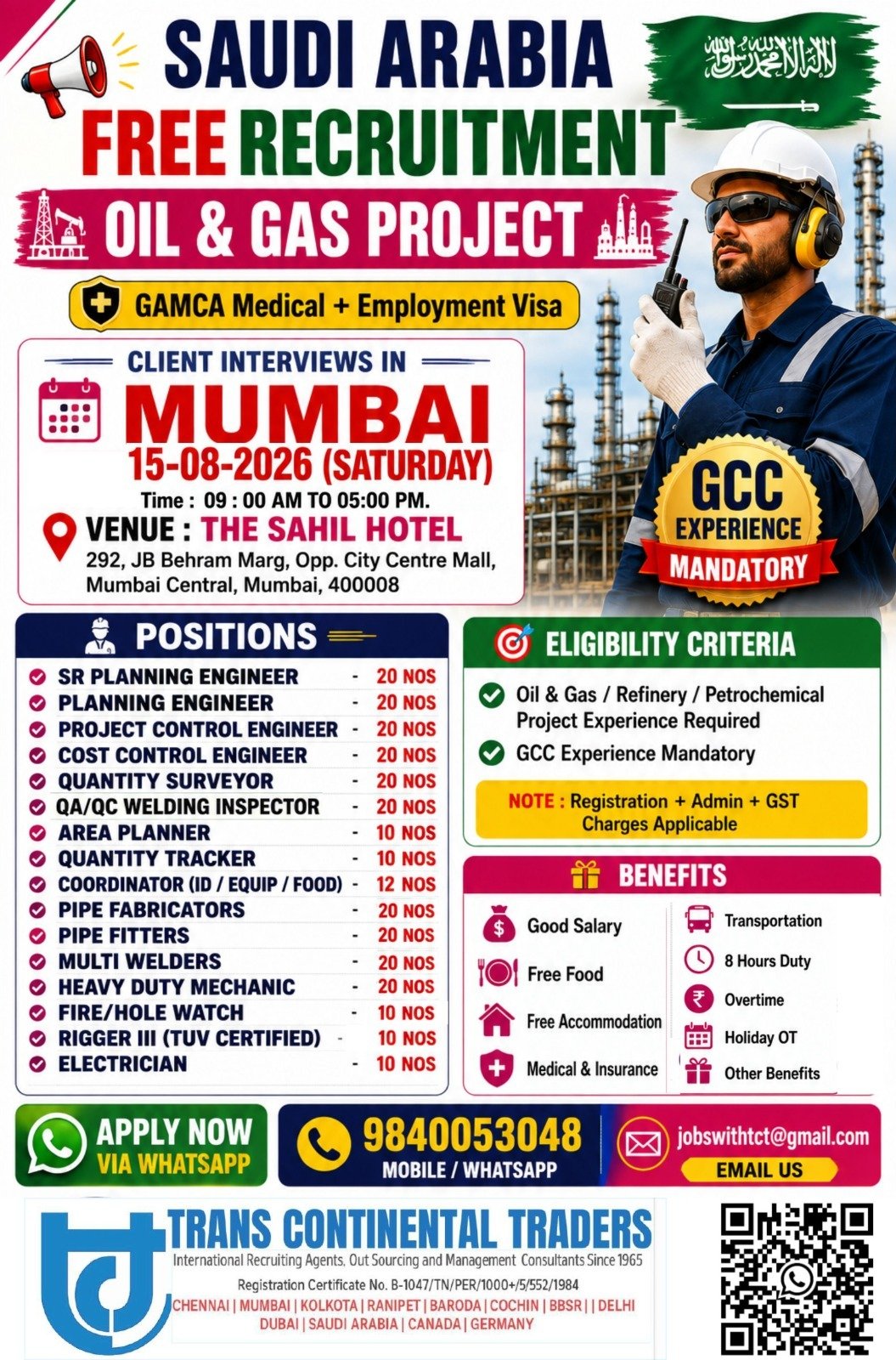 Saudi Arabia Oil & Gas Jobs 2026 | Free Recruitment 