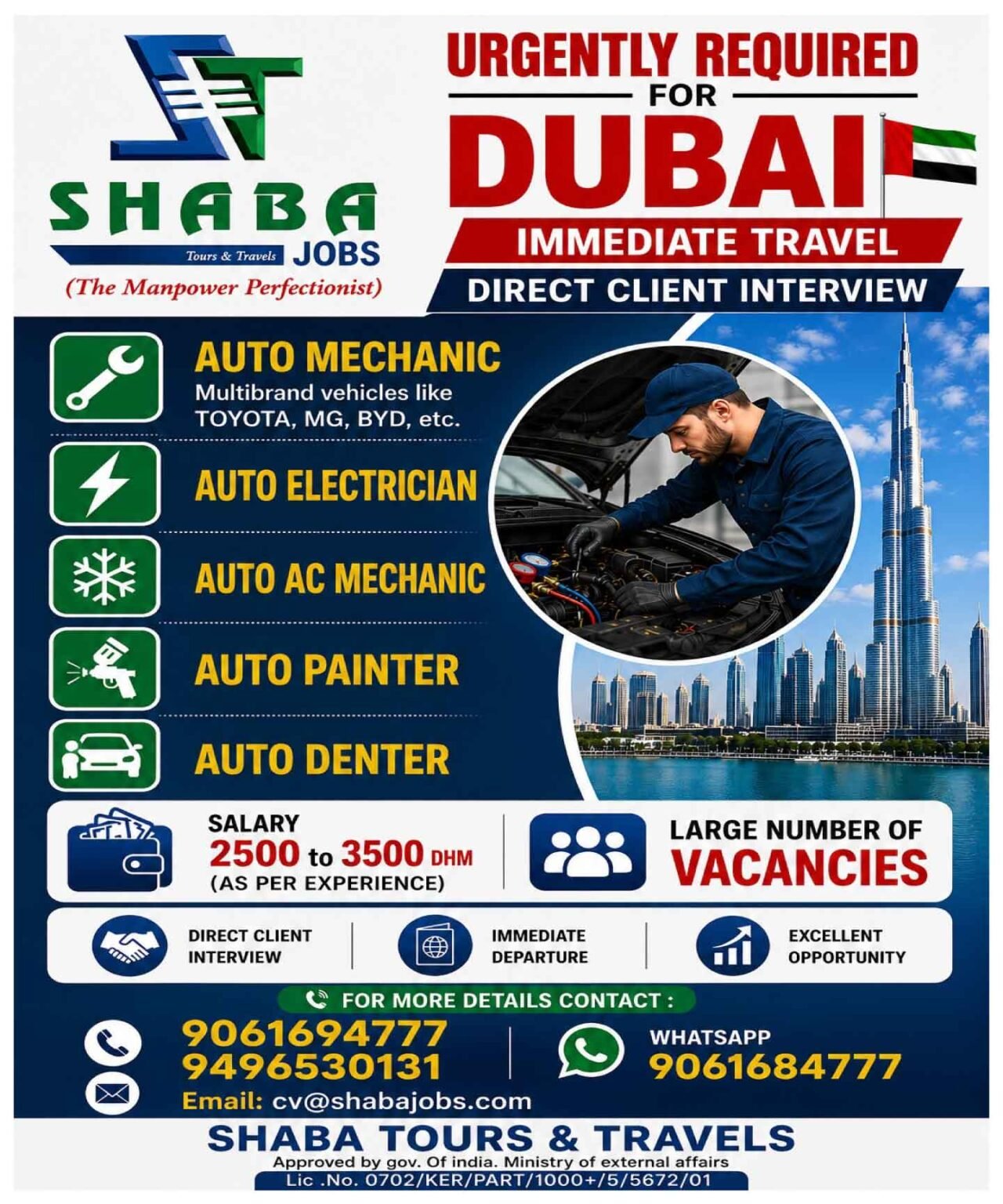 Dubai Auto Mechanic Jobs 2026 – Apply Now