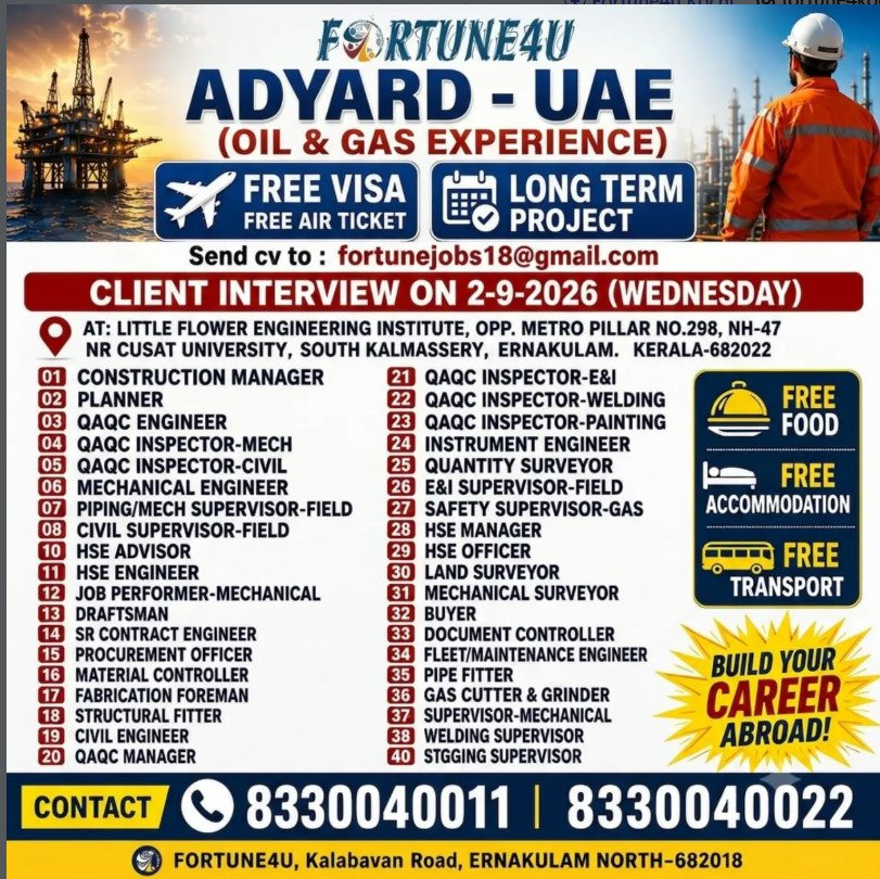 Adyard UAE Jobs 2026 – Oil & Gas Recruitment Adyard UAE Jobs 2026 – Oil & Gas Recruitment