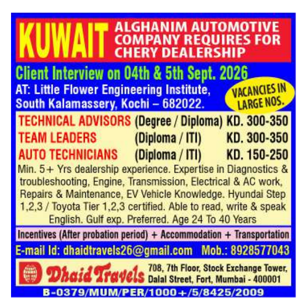Kuwait Jobs 2026 – Alghanim Automotive Company Recruitment for Chery Dealership