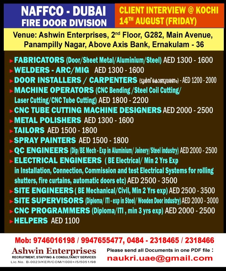 Dubai Fire Door Division Jobs 2026 | NAFFCO Dubai | Client Interview 