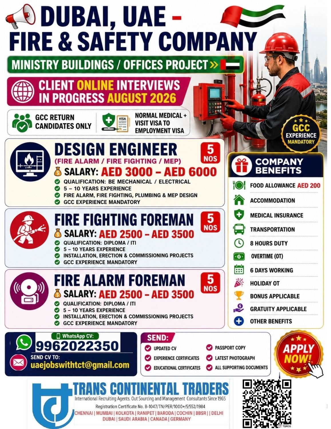 Dubai Fire & Safety Jobs 2026 – Apply Now