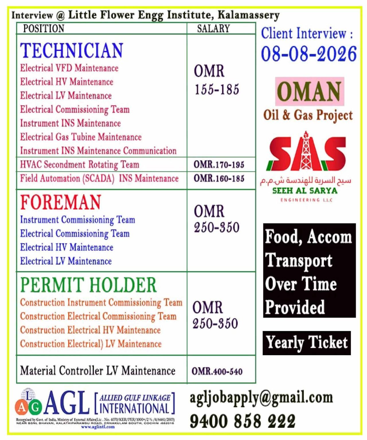 Oman Oil & Gas Jobs 2026 | Seeh Al Sarya Engineering LLC 