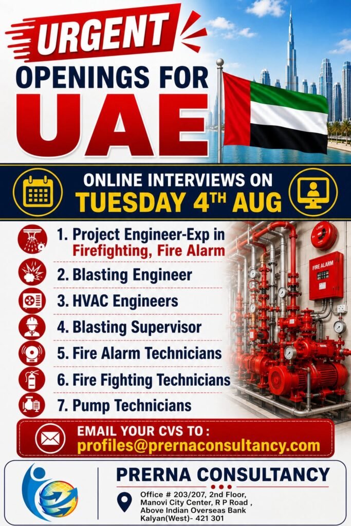 UAE Fire Protection Jobs 2026 | Online Interview