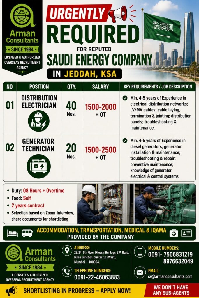 Saudi Arabia Jobs 2026 – Saudi Energy Company Hiring 