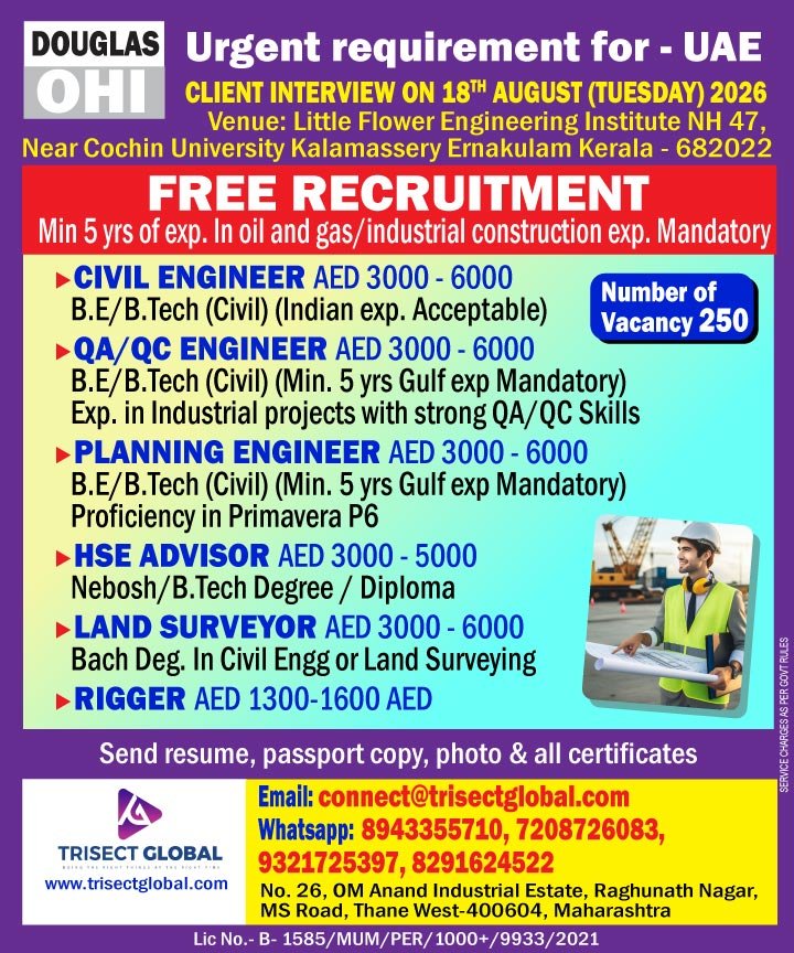 UAE Jobs 2026 – Douglas OHI Recruitment