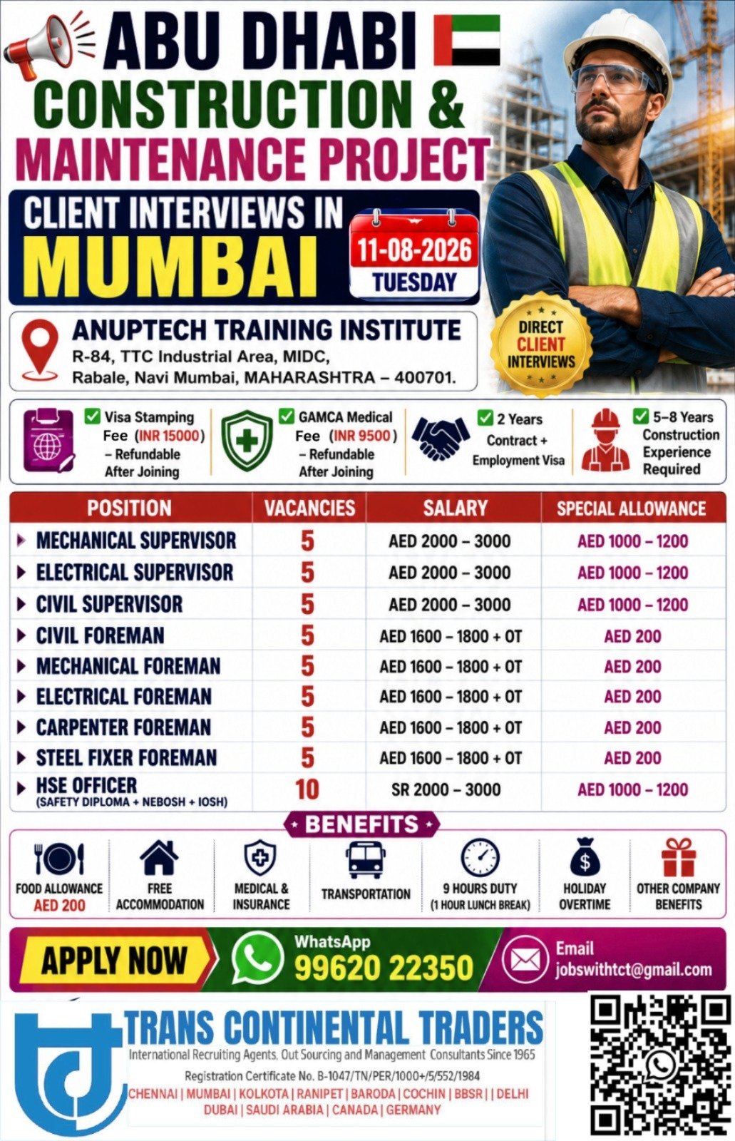 Abu Dhabi Construction & Maintenance Jobs 2026 | Apply Now