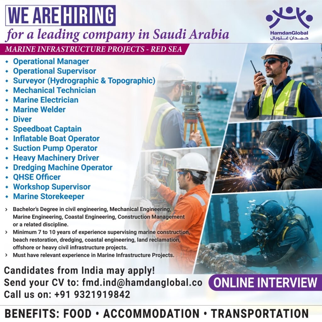 Saudi Arabia Marine Infrastructure Jobs 2026 – Red Sea Project Hiring
