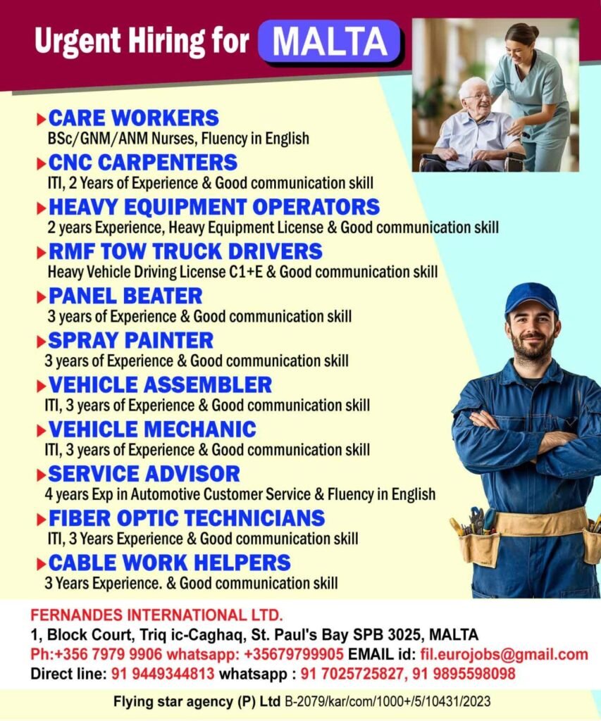Malta Jobs 2026 – Multiple Vacancies
